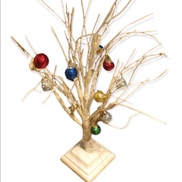 Tabletop tree Led tree Twig tree with lights ornaments  battery operated - Picture 2 of 4